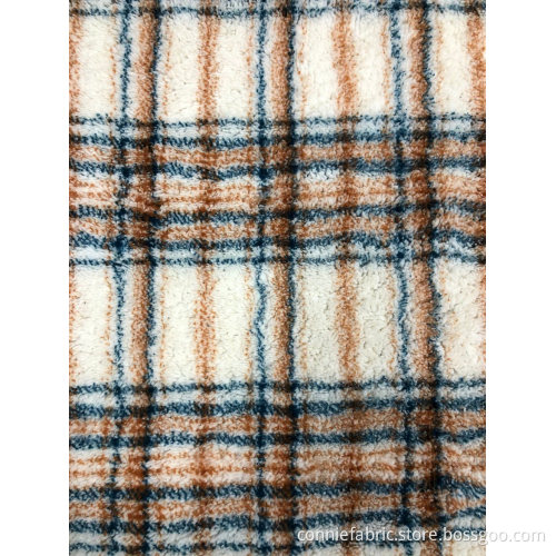 100%Polyester One Side Shuvelvteen Fleece with Check Printed